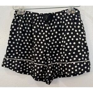 Victoria's Secret Black & White Polka Dot Satin Pajama Bottoms Shorts Size Small